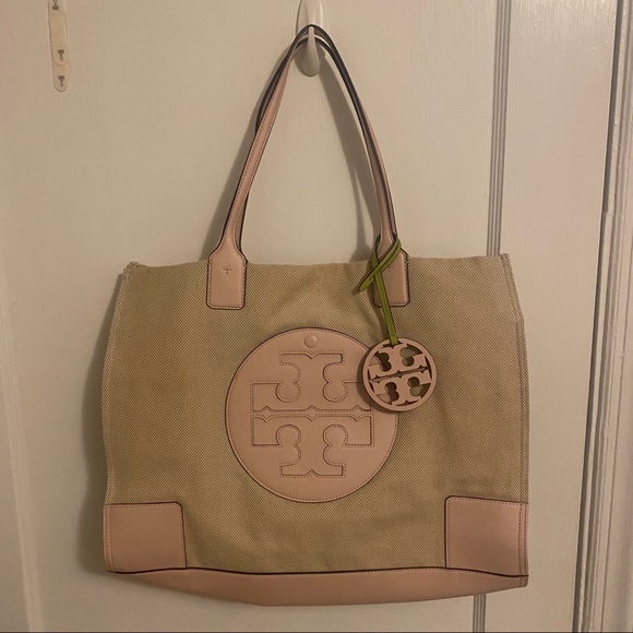 Tory Burch Handbags - Tory Burch Ella White Canvas Tote Bag